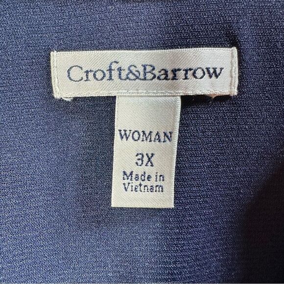 Croft & Barrow Flowy Top Elastic Waist Babydoll Lined Chiffon Plus Sz 3X - Picture 3 of 8